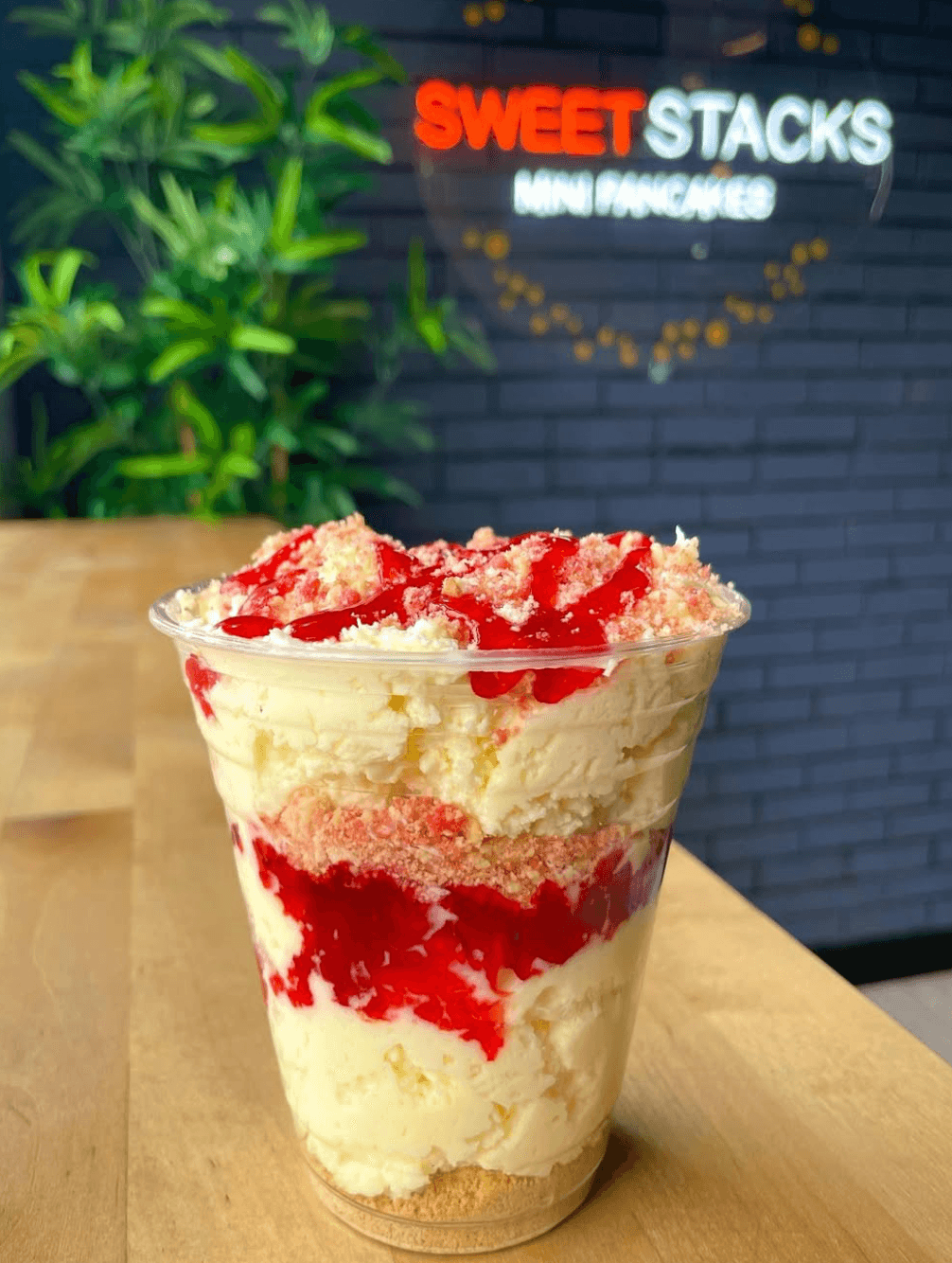 Cup dessert with drizzle